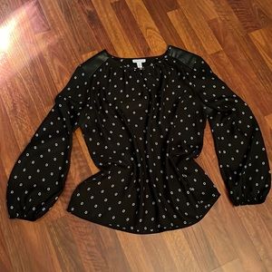 Black satin-feel Blouse